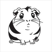 AI generated A vector illustration of a black and white Guinea pig sitting