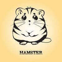 AI generated A Hamster Cartoon vector illustration is on a yellow background