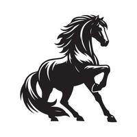 AI generated black and white horse silhouette Vector illustration