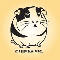 AI generated Guinea pig is a sitting vector illustration in black and white