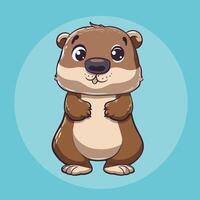 AI generated Cute Beaver Cartoon illustration vector