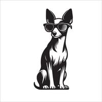 AI generated Rat Terrier Dog wearing sunglasses illustration vector