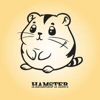 AI generated Hamster is a sitting vector illustration in black and white