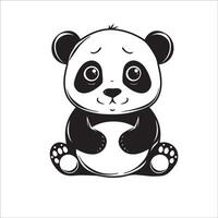 AI generated A vector illustration of a black and white Giant panda sitting