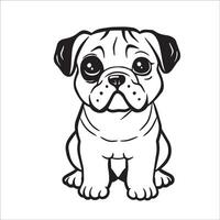 AI generated A vector illustration of a black and white Boxer dog sitting