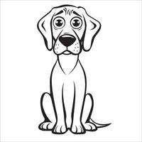 AI generated Weimaraner Dog is a sitting vector illustration in black and white