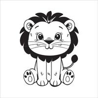 ai generado un vector ilustración de un negro y blanco Tigre sentado