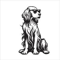 AI generated English Setter Dog wearing sunglasses illustration vector