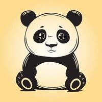 AI generated A Giant panda Cartoon vector illustration is on a yellow background