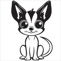 AI generated Toy Fox Terrier Dog is a sitting vector illustration in black and white