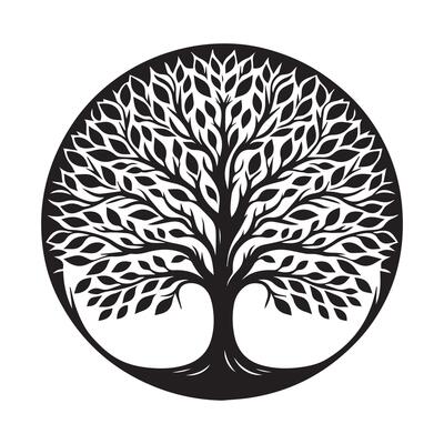 AI generated Tree of Life silhouette vector illustration