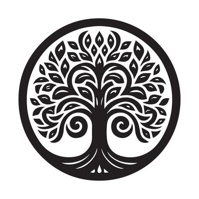 AI generated Tree of Life silhouette vector illustration