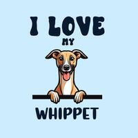 I love my Whippet Dog T-shirt Design vector