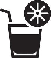 limón bebida vaso icono, símbolo, clipart, negro color silueta, blanco antecedentes 14 vector