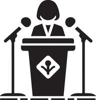 Podium Icon Vector Person Public Speech for Presentation white background 27