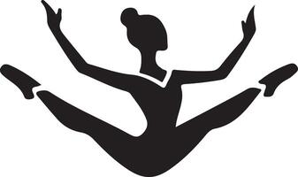 Ballerina Dance vector icon in flat style black color silhouette white background 30