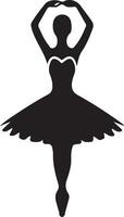 Ballerina Dance vector icon in flat style black color silhouette white background 3