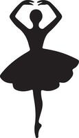 minimal Ballerina vector icon in flat style black color silhouette, white background 45