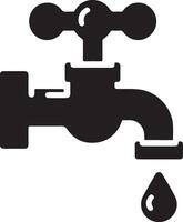 Water tap vector, symbol, clipart, sign, black color silhouette, white background 19 vector