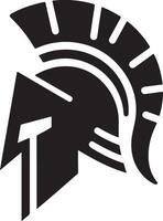 minimal Spartan helmet vector black color silhouette, white background 31