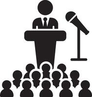 Podium Icon Vector Person Public Speech for Presentation white background 13