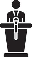 Podium Icon Vector Person Public Speech for Presentation white background 2