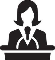 Podium Icon Vector Person Public Speech for Presentation white background 7