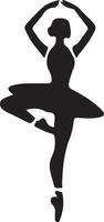 Ballerina Dance vector icon in flat style black color silhouette white background 32