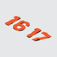 numbers with wrinkled effect vector