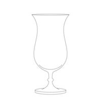 línea dibujo de un vino vaso vector