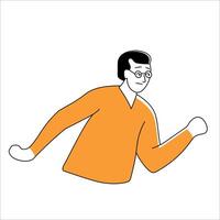 WebMan in Orange Shirt Running vector