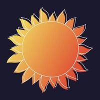 Abstraction graphic design for solar gradation color on the black background Sun weather icon vector