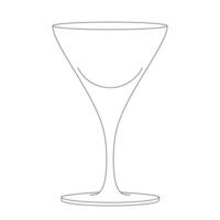 línea dibujo de un vino vaso vector