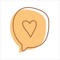 Speech Bubble With Heart Drawing vector