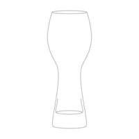 línea dibujo de un cerveza vaso vector