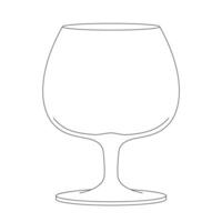 línea dibujo de un vino vaso vector