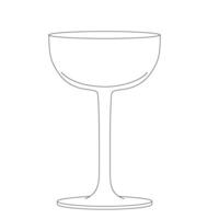 línea dibujo de un vino vaso vector