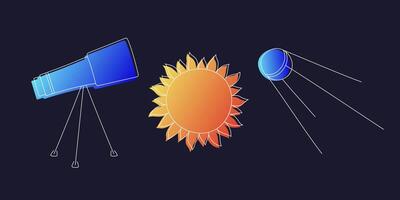 Sun, Television, Speaker Connection shown together vector