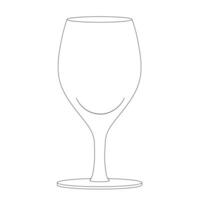 línea dibujo de un vino vaso vector