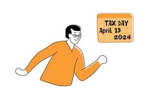 Man Running With Tax Day Sign vector