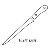 Black and White Drawing of a Knife vector