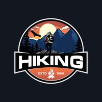 Mountain Adventure Logo. Hiking and Camping Vintage Logo design Vector