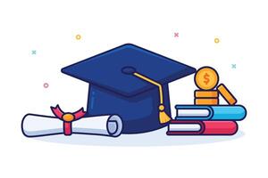 Cartoon College Education Scholarship Concept vector