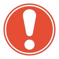 Warning sign, red circle exclamation point, warning to draw attention vector