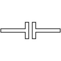 Schematic designation capacitor, capacitor for storing charge electric field energy vector