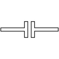 Schematic designation capacitor, capacitor for storing charge electric field energy vector