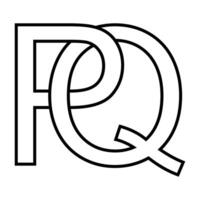 logo firmar pq qp icono doble letras logotipo pags q vector