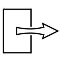 Exit icon, door with arrow out, exit direction out vector