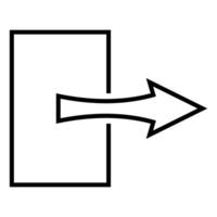 Exit icon, door with arrow out, exit direction out vector