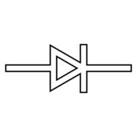 Schematic diode passes electric stream into one side cathode anode vector